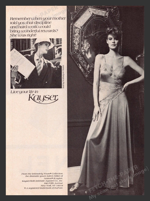 1984 Kayser Intimately Yours Collection Lingerie Print Advertisement Ad