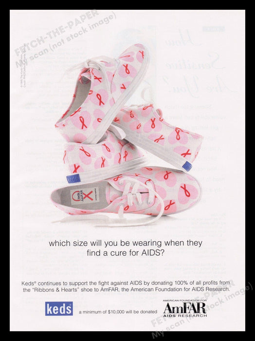 Keds 1990s Print Advertisement Ad 1996 Shoes Breast Cancer Awareness Fetch the Paper!