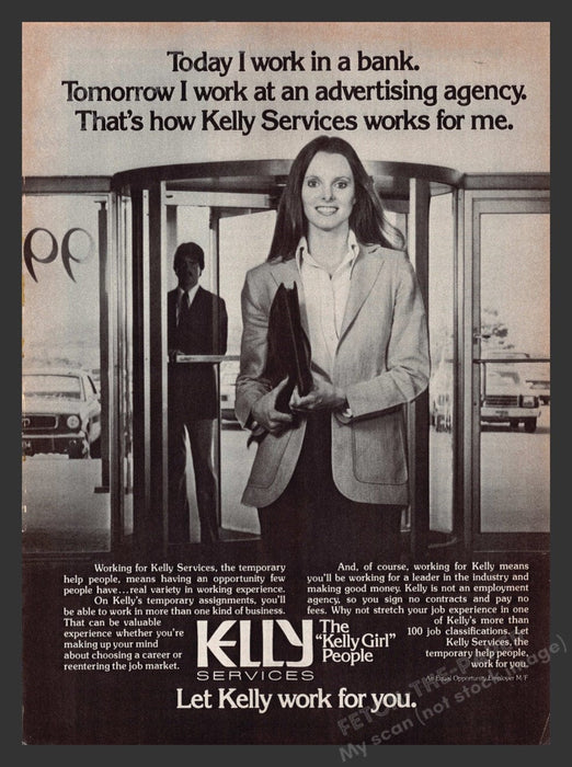 1979 Kelly Services Work Temps Print Advertisement Ad