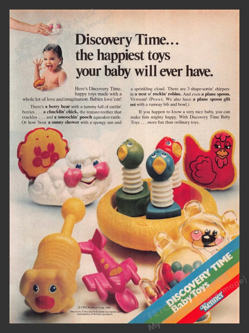 1980 Kenner Discovery Time Baby Toys for Bathtub Print Advertisement Ad
