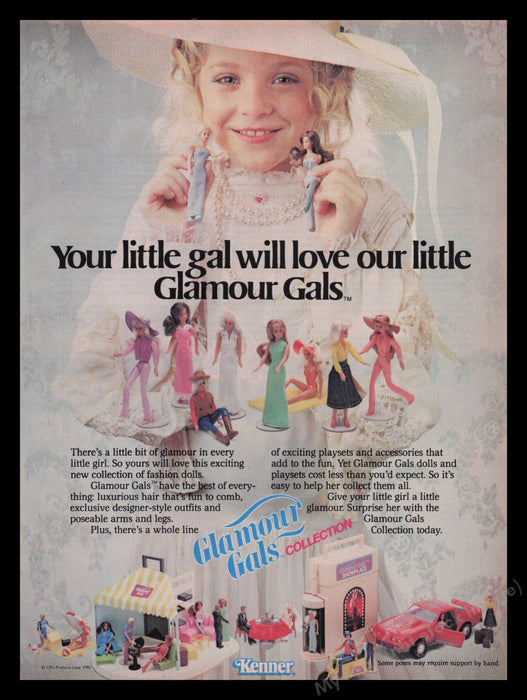Kenner Glamour Gals 1980s Print Advertisement Ad 1981 Dolls Toys Fetch the Paper!