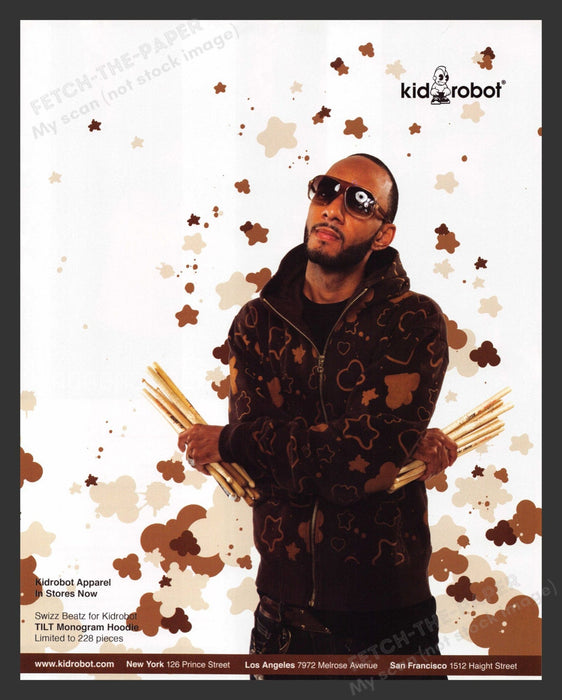 2007 Kidrobot Apparel Clothing Swizz Beatz Musician Print Advertisement Ad.