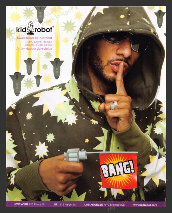 2007 Kidrobot Clothing Swizz Beatz Music Jurevicius Artist Print Advertisement.