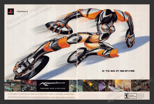2001 Kinetico "Racing Has Evolved" Video Game Print Advertisement (2 Pages)