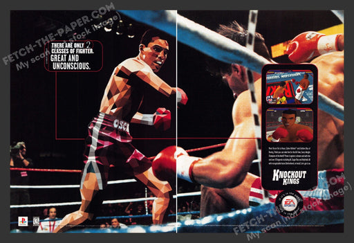 1998 Print Advertisement 2 Page Knockout Kings Boxing Video Game Ad.