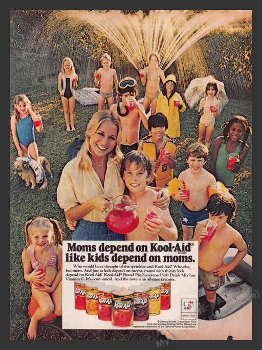 1979 Kool-Aid Kids Lawn Sprinkler Party Print Advertisement Ad