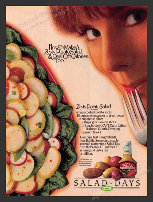 1987 Kraft Zesty Italian Dressing "Potato Salad" Recipe Print Advertisement Ad