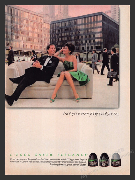 1986 L'eggs Sheer Elegance Hosiery City Center Legs Print Advertisement Ad