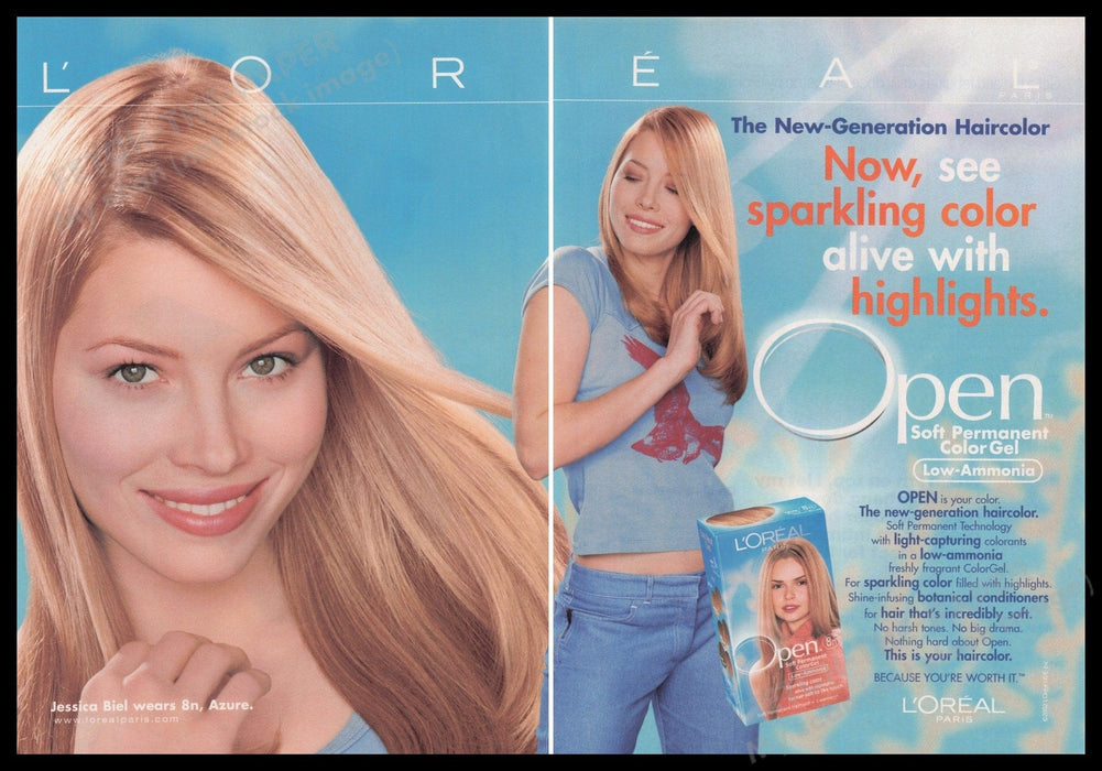 L'Oreal Jessica Biel 2000s Print Advertisement (2 pages) 2002 Fetch the Paper!