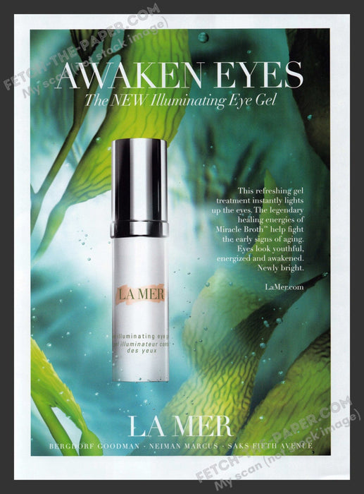2015 Print Advertisement La Mer Eye Gel Cosmetics Refreshing Ad.