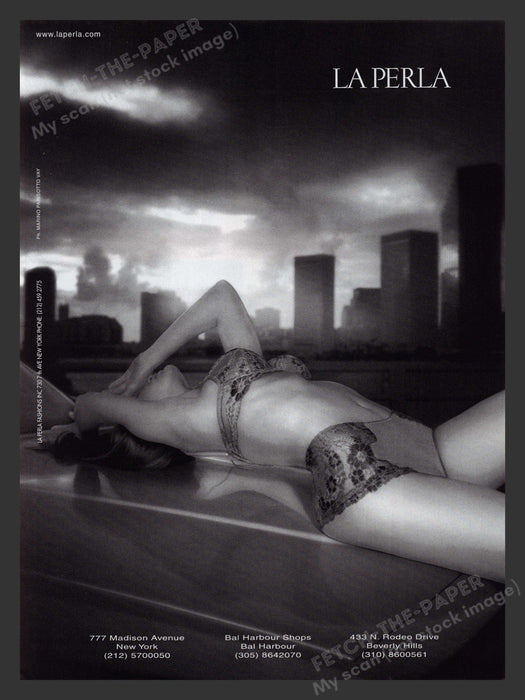 La Perla 1990s Print Advertisement 1999 Lingerie City Scape Fetch the Paper!