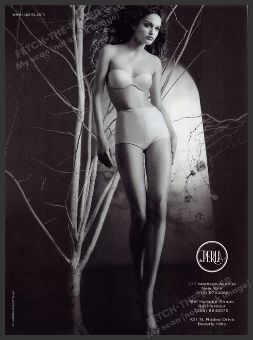 La Perla Lingerie 1990s Print Advertisement Ad 1999 Long Legs Bra & Panties Fetch the Paper!