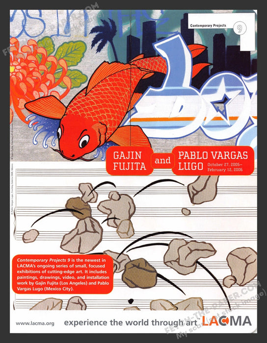 2005 LACMA Gajin Fujita & Pablo Vargas Lugo Exhibition Print Advertisement Ad.