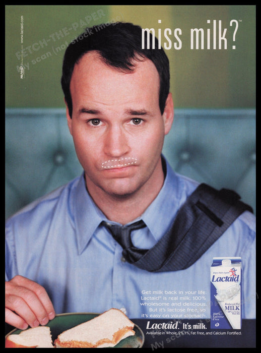 Lactaid 2000s Print Advertisement Ad 2003 Fetch the Paper!