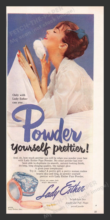 1956 Lady Esther Powder Color Print Advertisement Ad