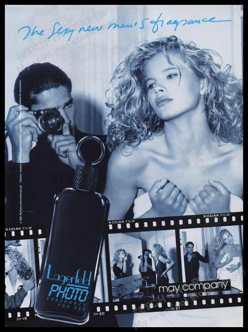 Lagerfeld Photo Cologne 1990s Print Advertisement Ad 1991 May Company Fetch the Paper!