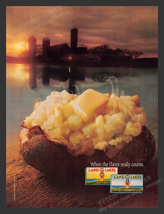 1985 Land O Lakes Butter Baked Potato on Farm Print Advertisement Ad