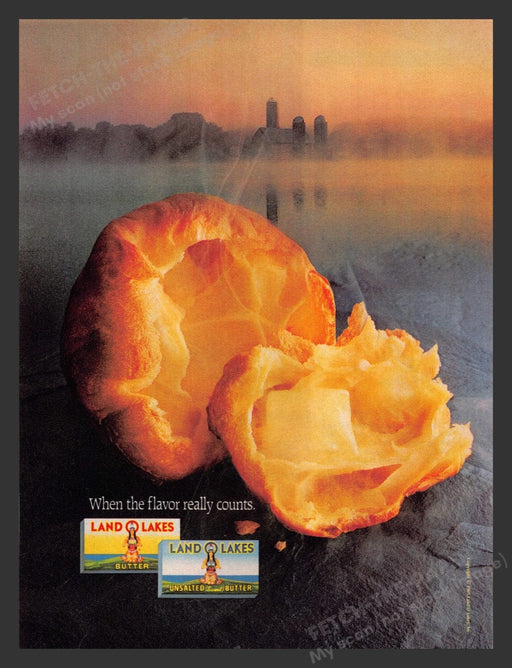 1986 Land O Lakes Butter Dinner Roll Rock Print Advertisement Ad
