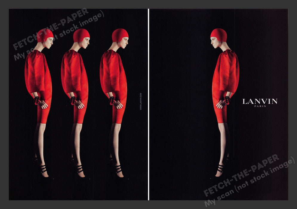 Lanvin 2000s Print Advertisement (2 pages) 2007 Paris Strange Legs Modern Models Fetch the Paper!