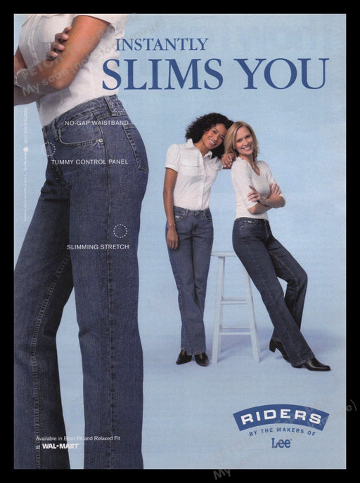 Lee 2000s Print Advertisement Ad 2008 Lee Riders Jeans Slims Legs Fetch the Paper!