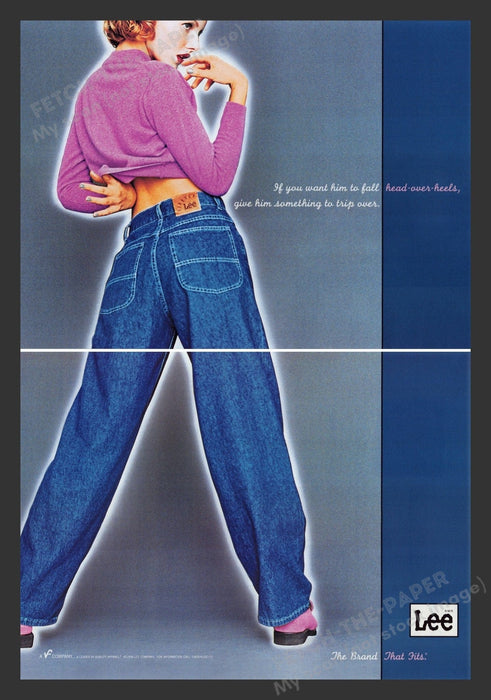 Lee Jeans Tall Blonde Model 1990s Print Advertisement (2 pgs) 1996 Fetch the Paper!