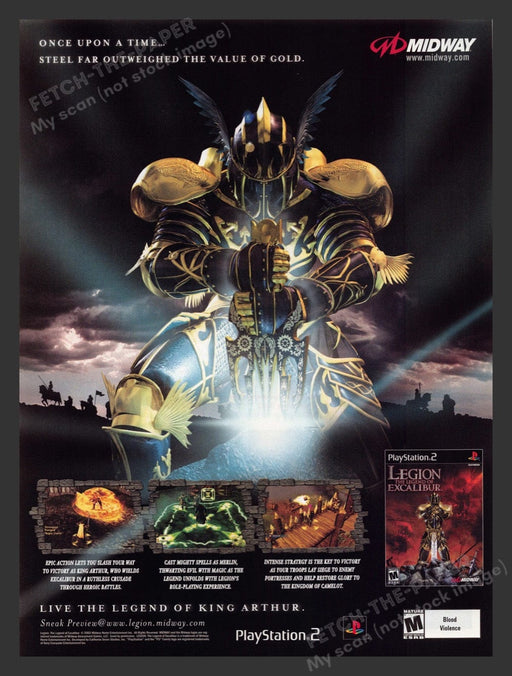 2002 Legion: The Legend of Excalibur Video Game Print Advertisement