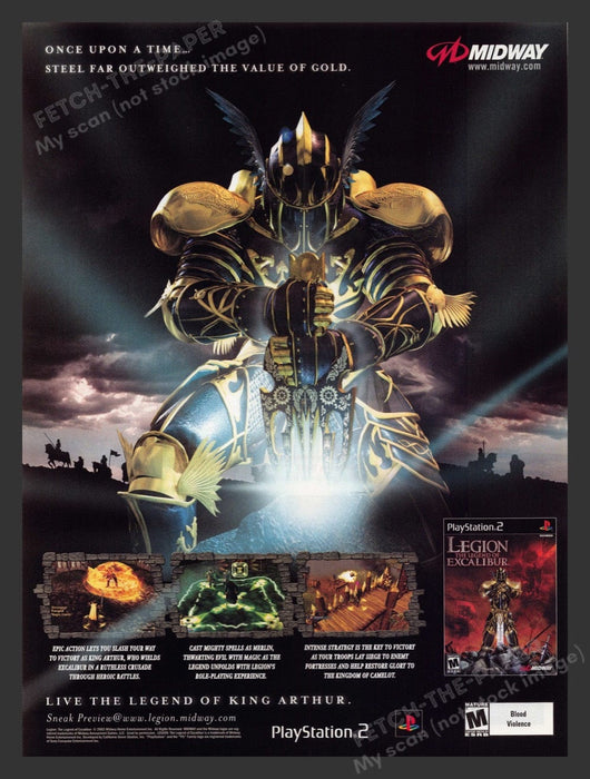 2002 Legion: The Legend of Excalibur Video Game Print Advertisement