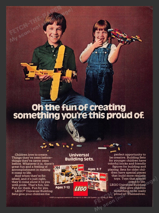 1980 Lego #744 and #113 Sets Vintage Print Advertisement Ad