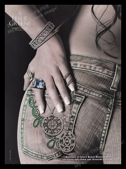 Leslie Greene Jewelry 2000s Print Advertisement Ad 2006 Jeans Back Pocket Fetch the Paper!