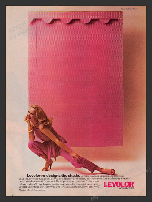 Levelor Woven Shades Legs Cute Model 1980s Print Advertisement 1980 Fetch the Paper!