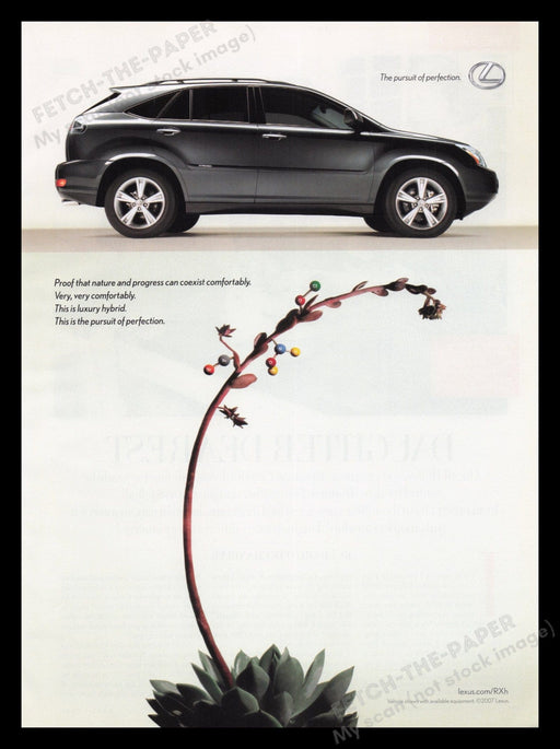 Lexus RX Hydbrid Car 2000s Print Advertisement Ad 2008 Fetch the Paper!