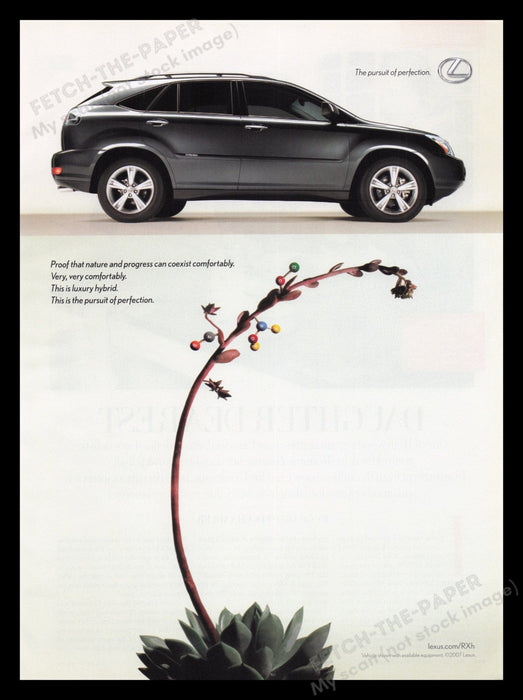 Lexus RX Hydbrid Car 2000s Print Advertisement Ad 2008 Fetch the Paper!