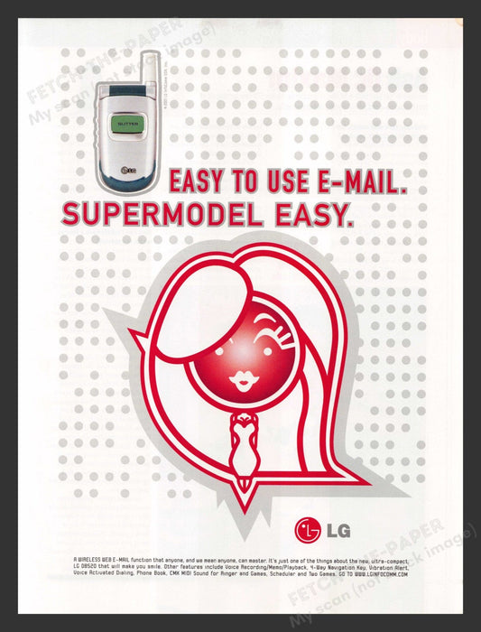 2002 LG D8520 Cell Phone "Supermodel Easy" Print Advertisement Ad.