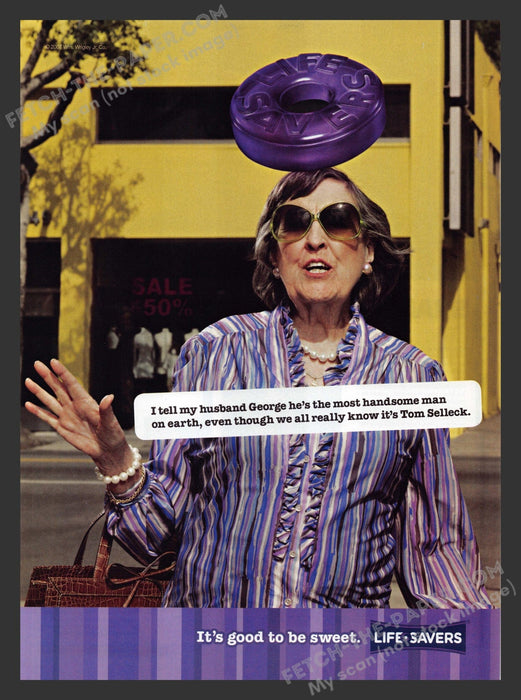 2007 Print Advertisement Life Savers Candy Purple Lady Ad.