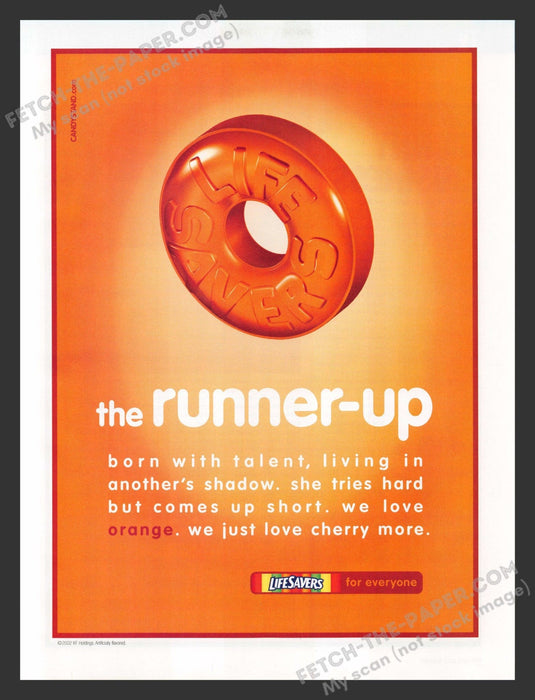 2002 Life Savers Orange Runner-Up Candy Print Advertisement Ad.