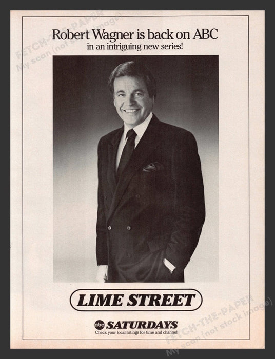 1985 Lime Street ABC with Robert Wagner Print Advertisement Ad