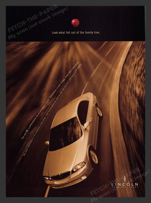 2000 Lincoln LS "Fell out of the Family Tree" Print Advertisement Ad