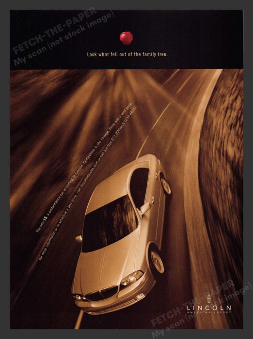 2000 Lincoln LS "Fell out of the Family Tree" Print Advertisement Ad