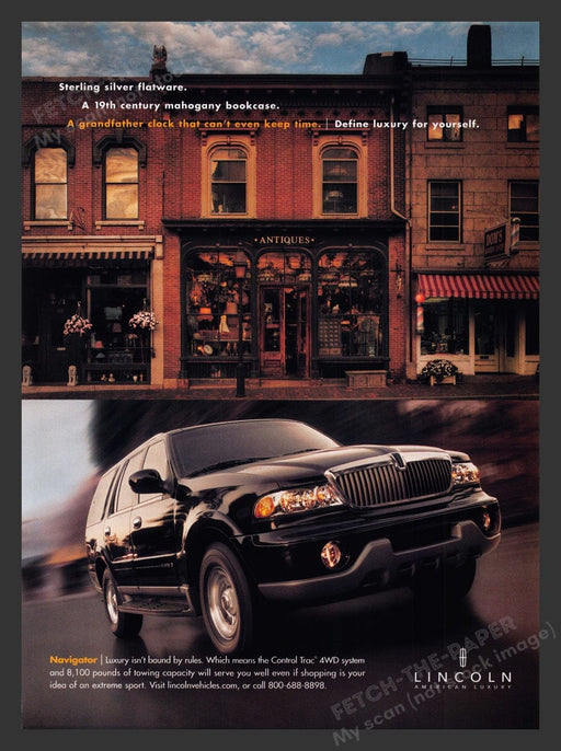 2000 Lincoln Navigator Town Antiques Store Print Advertisement Ad