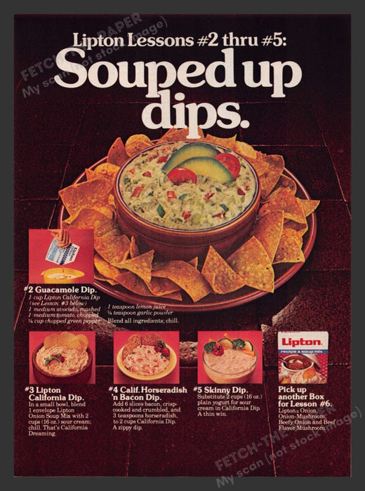 1980 Lipton Souped Up Dips Recipes Print Advertisement Ad
