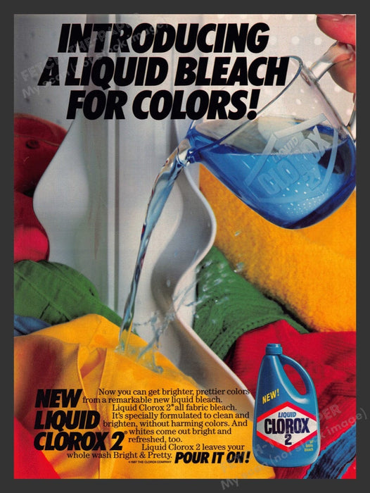1987 Liquid Clorox 2 Laundry Detergent Print Advertisement Ad