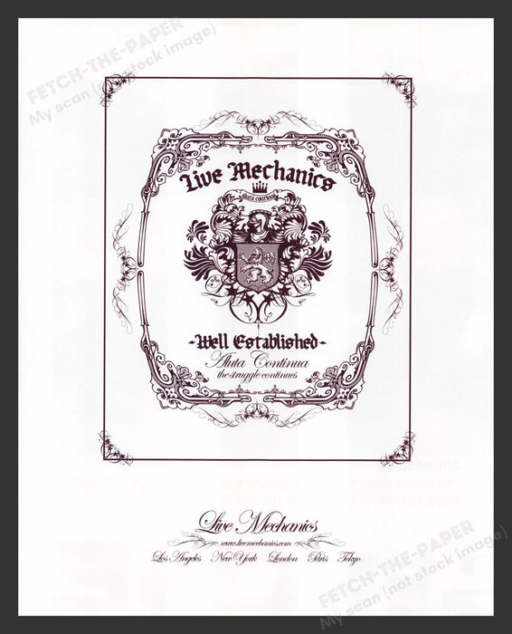 2004 Live Mechanics Clothing Print Advertisement Ad.