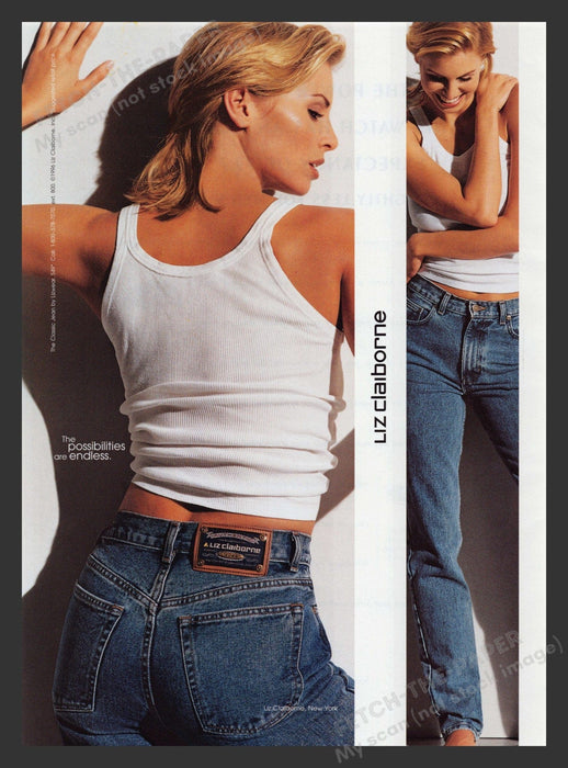 Liz Claiborne Jeans Niki Taylor Super Model 1990s Print Advertisement Ad 1996 Fetch the Paper!