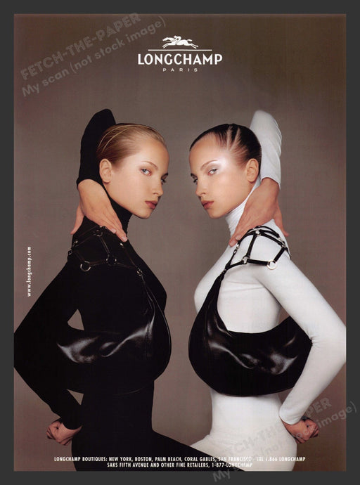 2003 Longchamp Black Bag White Boutiques Print Advertisement Ad