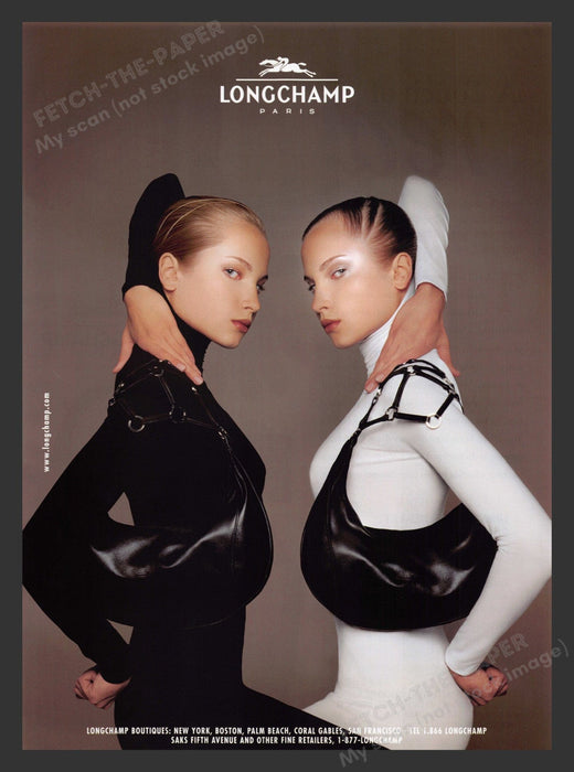 2003 Longchamp Black Bag White Boutiques Print Advertisement Ad