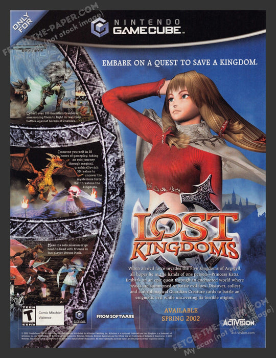 2002 Print Advertisement Lost Kingdoms Video Game Ad.