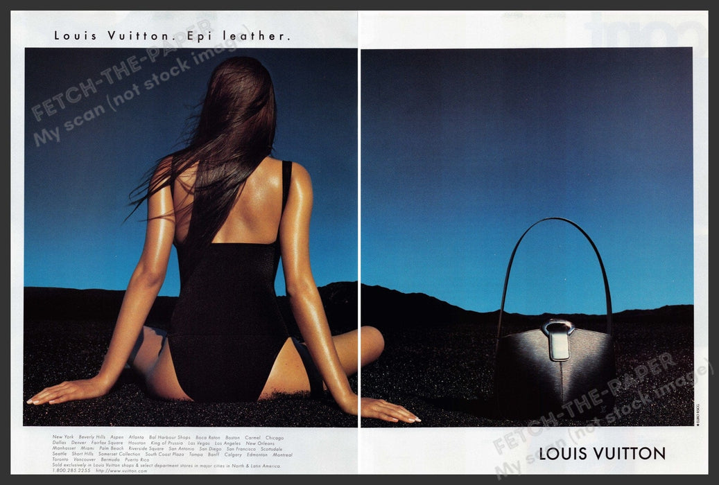 Louis Vuitton Handbags 1990s Print Advertisement (2 pages) 1999 Sexy Model Fetch the Paper!