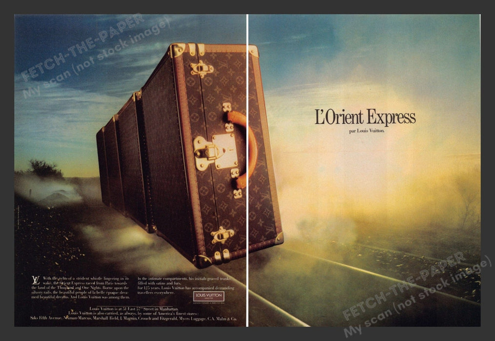 Louis Vuitton L'Orient Express Train 1980s Print Advertisement (2 pages) 1980 Fetch the Paper!