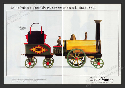 Louis Vuitton Toy Train Varenne Bag 1990s Print Advertisement (2 pages) 1994 Fetch the Paper!