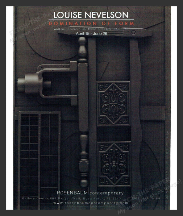 2010 Louise Nevelson Boca Raton Art Gallery Show Print Advertisement Ad